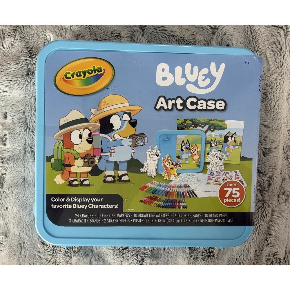 Crayola Bluey Art Case Over 75 Pieces Coloring Set w/ Reusable Carry Case NEW